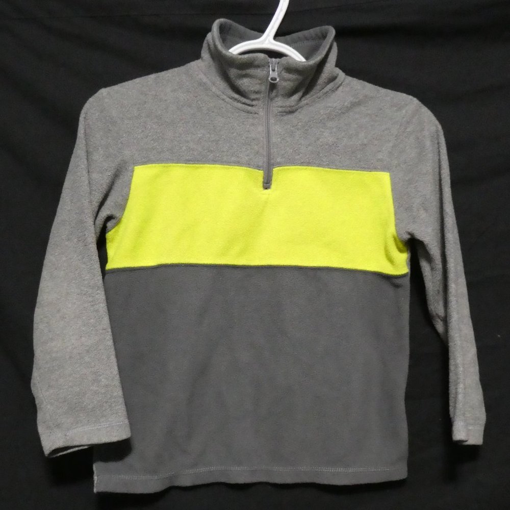 CHILDREN'S PLACE, small 5-6 years, striped fleece 1/4 zip pullover shirt